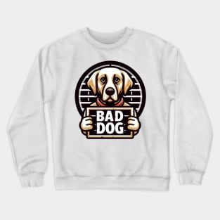 Illustrated Bad Dog Jail Mugshot Crewneck Sweatshirt